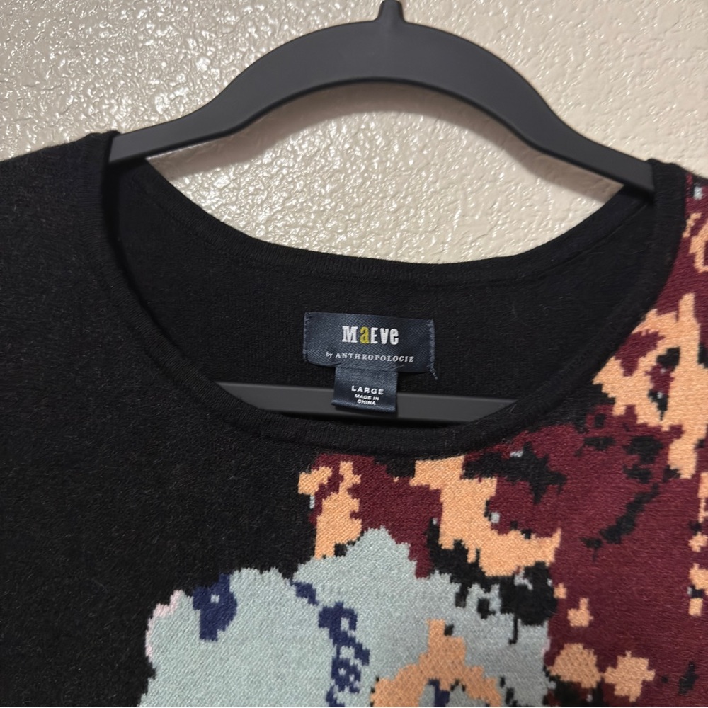 Anthropologie Maeve Multicolor Scenic Long Sleeve Mini Dress Sz L - Picture 3 of 10